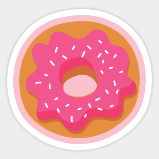 Pink Donut with White Sprinkles Sticker